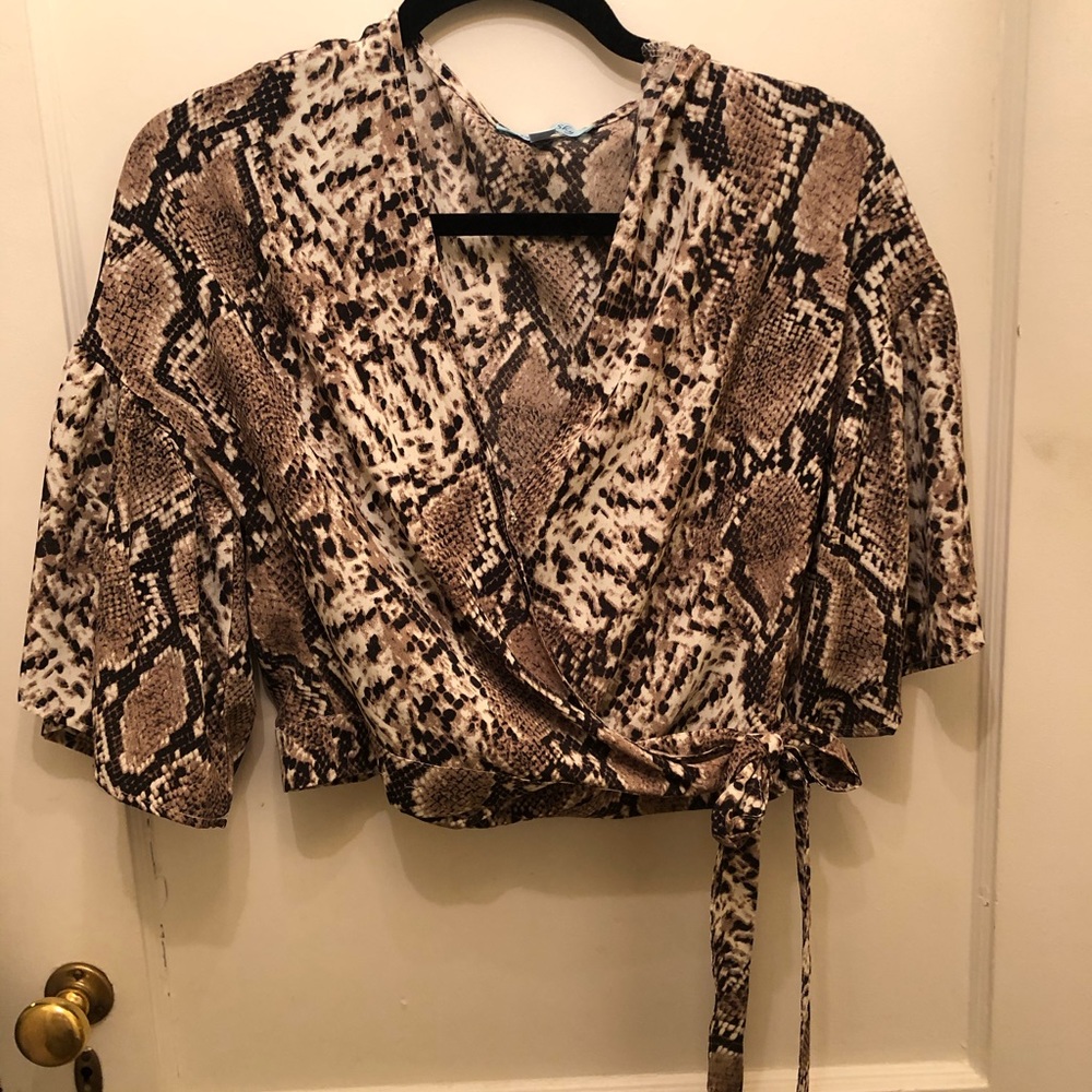 Snake print crop top